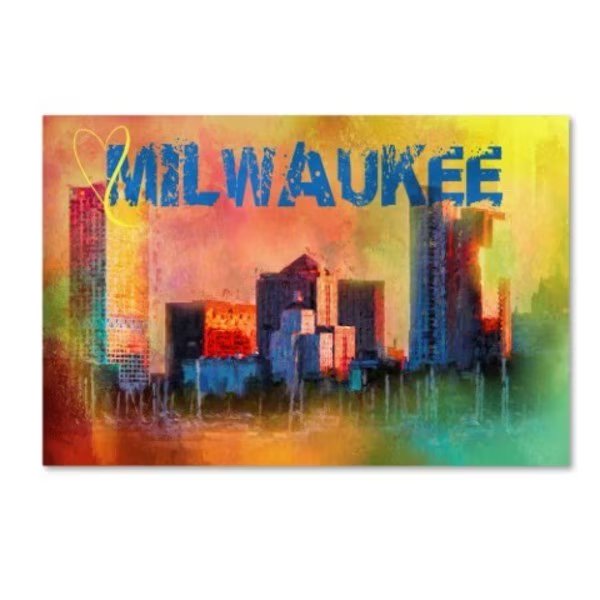 Jai Johnson 'Sending Love To Milwaukee' Canvas Art, 16x24, Trademark Fine Art, Mfr#: ALI14976-C1624GG